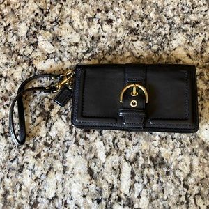 Coach black wristlet